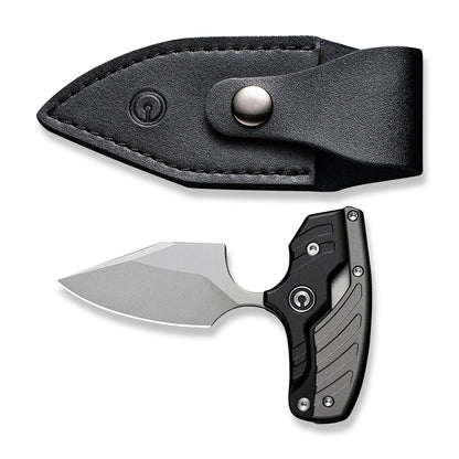 CIVIVI Knives™ Typhoeus Fixed Blade/Push-knife C21036-3 Black Aluminum and Gray Aluminum 14C28N Stainless Steel Knife