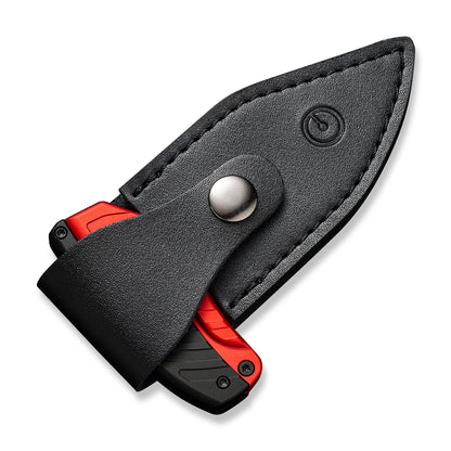 CIVIVI Knives™ Typhoeus Fixed Blade/Push-knife C21036-DS1 Red Aluminum and Black Aluminum Damascus Steel Knife