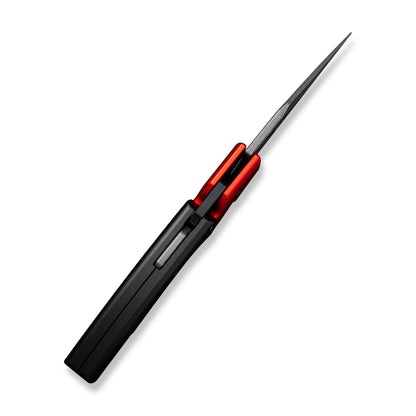 CIVIVI Knives™ Typhoeus Fixed Blade/Push-knife C21036-DS1 Red Aluminum and Black Aluminum Damascus Steel Knife