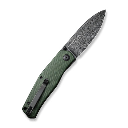 CIVIVI Knives™ Sokoke Liner Lock C22007-DS2 Green Micarta Damascus Steel Pocket Knife