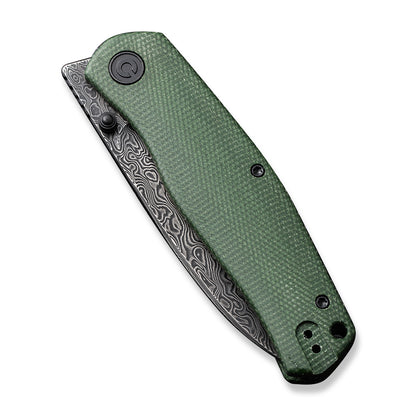 CIVIVI Knives™ Sokoke Liner Lock C22007-DS2 Green Micarta Damascus Steel Pocket Knife