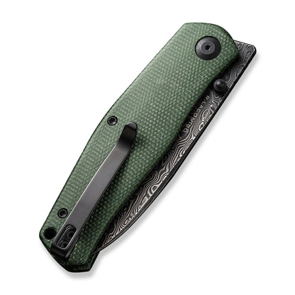 CIVIVI Knives™ Sokoke Liner Lock C22007-DS2 Green Micarta Damascus Steel Pocket Knife