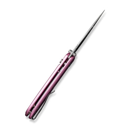 CIVIVI Knives™ Qubit Button Lock C22030E-5 Pink Aluminum 14C28N Stainless Steel Pocket Knife