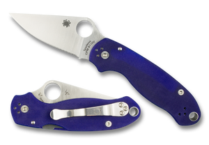 Spyderco Knives™ Para 3 Compression Lock C223GPDBL Dark Blue G-10 CPM S110V Stainless Steel Pocket Knife