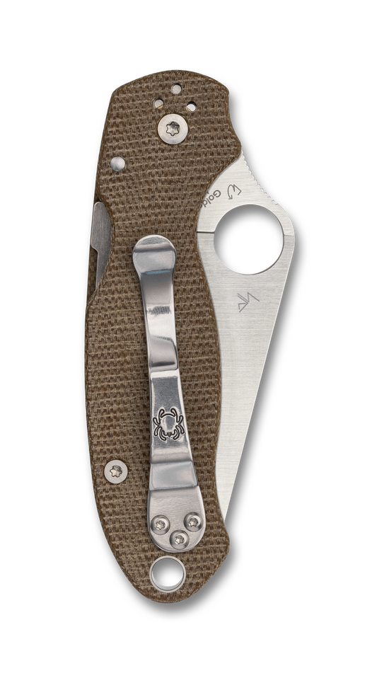 Spyderco Knives™ Para 3 Back Lock C223MPCW Brown Micarta CPM Cru-Wear Semi-Stainless Steel Pocket Knife