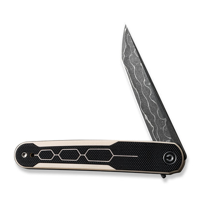 CIVIVI Knives™ Kwaiq Liner Lock C23015-DS1 Ivory & Black G10 Damascus Steel Pocket Knife