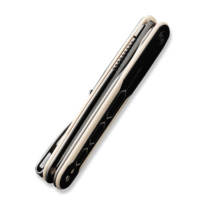 CIVIVI Knives™ Kwaiq Liner Lock C23015-DS1 Ivory & Black G10 Damascus Steel Pocket Knife