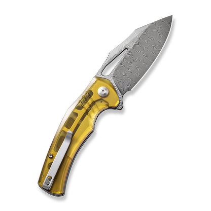 CIVIVI Knives™ Bulltusk Liner Lock C23017-DS1 Translucent Ultem Damascus Steel Pocket Knife