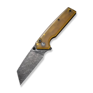 CIVIVI Knives™ Amirite Button Lock C23028-DS1 Translucent Ultem Damascus Steel Pocket Knife