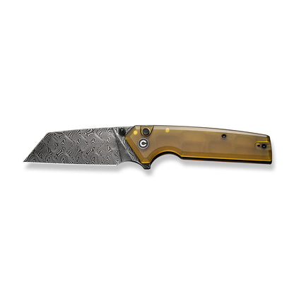 CIVIVI Knives™ Amirite Button Lock C23028-DS1 Translucent Ultem Damascus Steel Pocket Knife