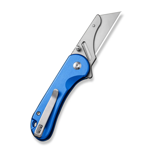 CIVIVI Knives™ Elementum Utility Button Lock C23039B-2 Blue Aluminum 6Cr Stainless Steel Pocket Knife