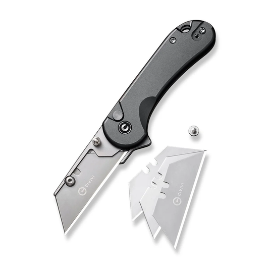 CIVIVI Knives™ Elementum Utility Button Lock C23039B-4 Gray Aluminum 6Cr Stainless Steel Pocket Knife
