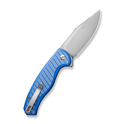 CIVIVI Knives™ Stormhowl Button Lock C23040B-2 Bright Blue & Satin Aluminum Nitro-V Stainless Steel Pocket Knife