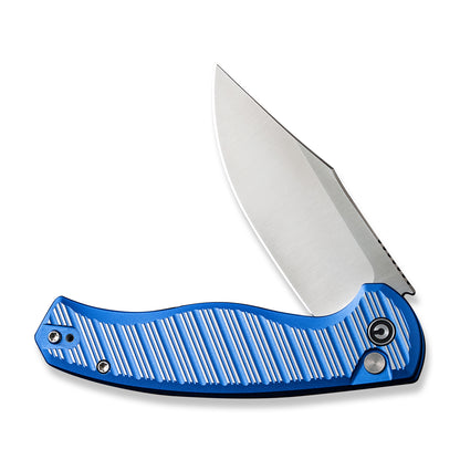 CIVIVI Knives™ Stormhowl Button Lock C23040B-2 Bright Blue & Satin Aluminum Nitro-V Stainless Steel Pocket Knife