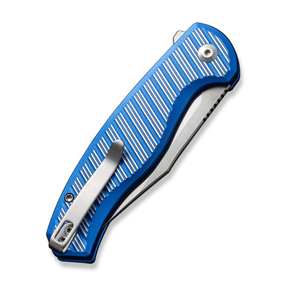 CIVIVI Knives™ Stormhowl Button Lock C23040B-2 Bright Blue & Satin Aluminum Nitro-V Stainless Steel Pocket Knife