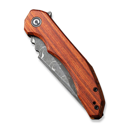 CIVIVI Knives™ Bluetick Liner Lock C23050-DS1 Guibourtia Wood Damascus Steel Pocket Knife