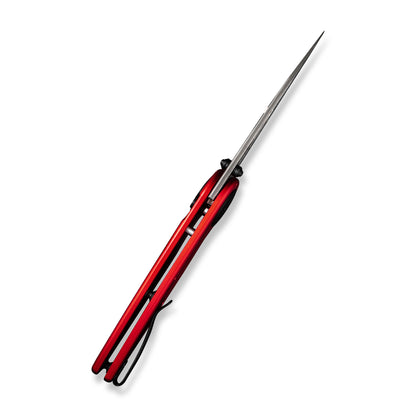 CIVIVI Knives™ Starflare Button Lock C23052-DS1 Red Aluminum Damascus Steel Pocket Knife