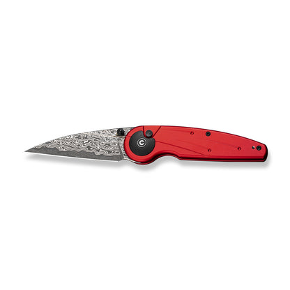 CIVIVI Knives™ Starflare Button Lock C23052-DS1 Red Aluminum Damascus Steel Pocket Knife