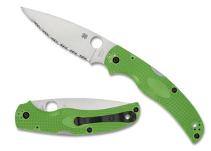 Spyderco Knives™ Native Chief Lockback C244SGR Green FRN LC200N Stainless Steel Pocket Knife