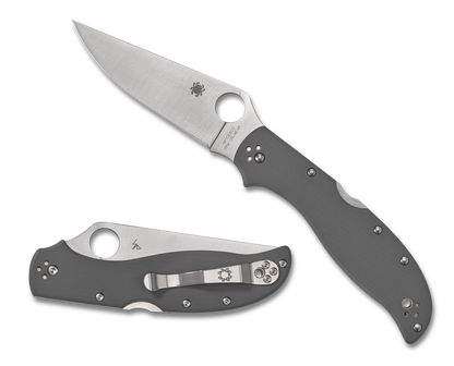 Spyderco Knives™ Stretch 2 Lockback C258GPGYCW Gray G10 Cru-Wear Semi-Stainless Steel Pocket Knife
