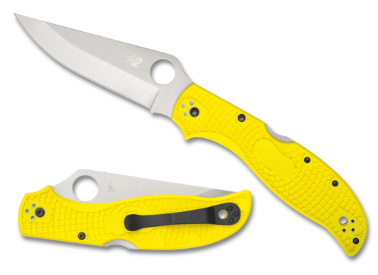 Spyderco Knives™ Stretch 2 Xl Lockback C258PYL Yellow FRN H-2 Stainless Steel Pocket Knife