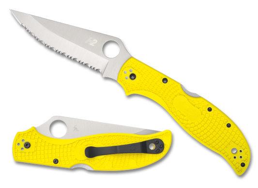 Spyderco Knives™ Stretch 2 Xl Lockback C258SYL Yellow FRN H-2 Stainless Steel Pocket Knife