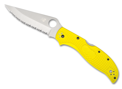 Spyderco Knives™ Stretch 2 Xl Lockback C258SYL Yellow FRN H-2 Stainless Steel Pocket Knife