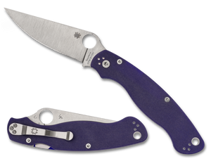 Spyderco Knives™ Military 2 Back Lock C36GPDBL2 Blue G10 S110V Stainless Steel Pocket Knife