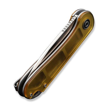 CIVIVI Knives™ Elementum Liner Lock C907A-4 Amber Ultem D2 Semi-Stainless Steel Pocket Knife