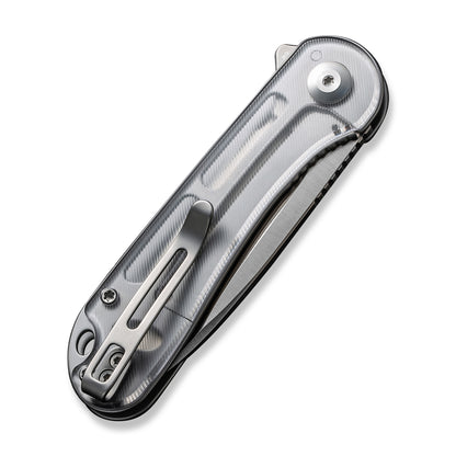 CIVIVI Knives™ Elementum Liner Lock C907A-7 Translucent Polished Lexan D2 Semi-Stainless Steel Pocket Knife