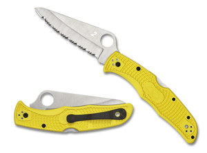 Spyderco Knives™ Pacific Salt 2 Lockback C91SYL2 Yellow Fiberglass Reinforced Nylon H2 Stainless Steel Pocket Knife
