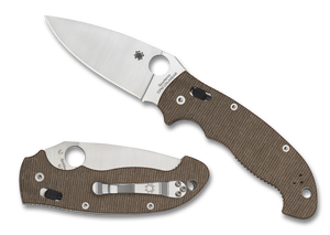 Spyderco Knives™ Manix 2 XL Bearing Lock C95MPCW2 Brown Micarta CPM-Cru-Wear Semi-Stainless Steel Pocket Knife