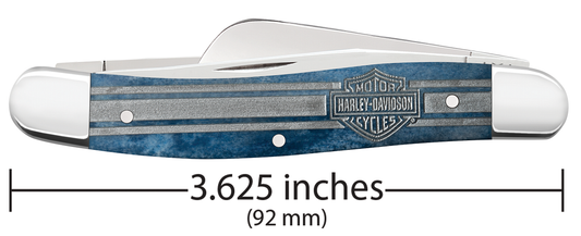 W.R. Case XX Knives Harley-Davidson Stockman Navy Blue Bone Stainless 52230 Pocket Knife