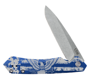 W.R. Case XX Knives Kinzua 6777 Frame Lock Blue Aluminum S35VN Stainless Steel Pocket Knife 06777