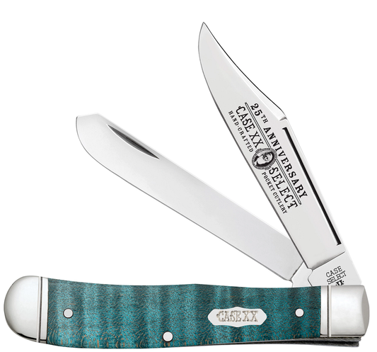 W.R. Case XX Knives Select 25th Ann 1/400 Trapper Turquoise Maple 10415 Pocket Knife