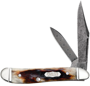 W.R. Case XX Knives Select 25th Ann 1/400 Peanut Red Deer Stag Damascus 10416 Pocket Knife