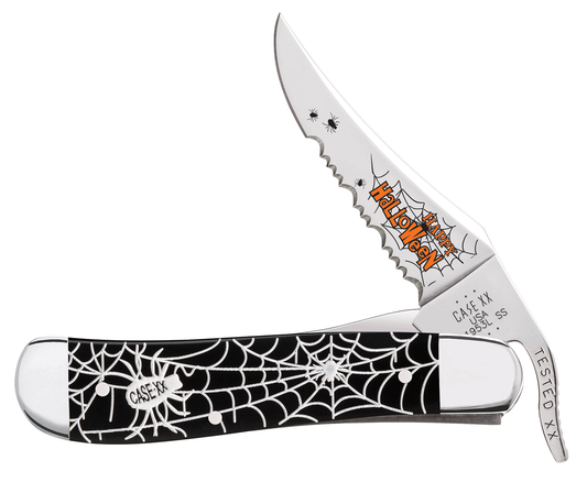 W.R. Case XX Knives Russlock Happy Halloween Black Delrin 10623 Stainless Steel Pocket Knife