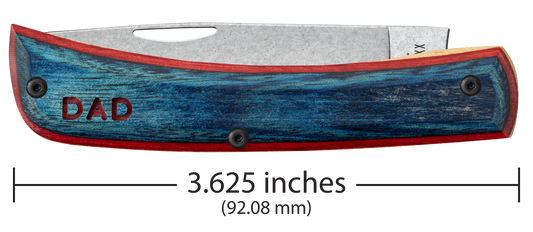 W.R. Case XX Knives Sod Buster Jr DAD Blue & Red Wood 10637 Stainless Pocket Knife