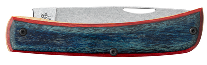 W.R. Case XX Knives Sod Buster Jr DAD Blue & Red Wood 10637 Stainless Pocket Knife