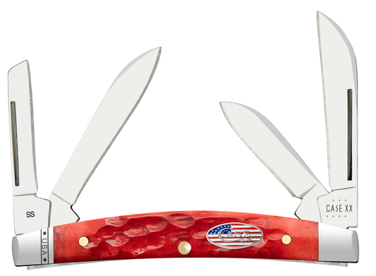 W.R. Case XX Knives Small Congress 10747 Standard Jig Dark Red Bone Stainless Steel Pocket Knife