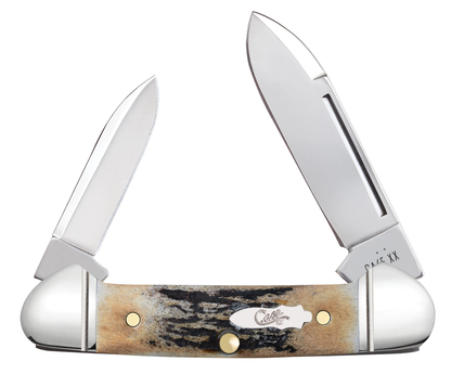 W.R. Case XX Knives Butterbean Fluted Burnt Stag 10758 Stainless Pocket Knife