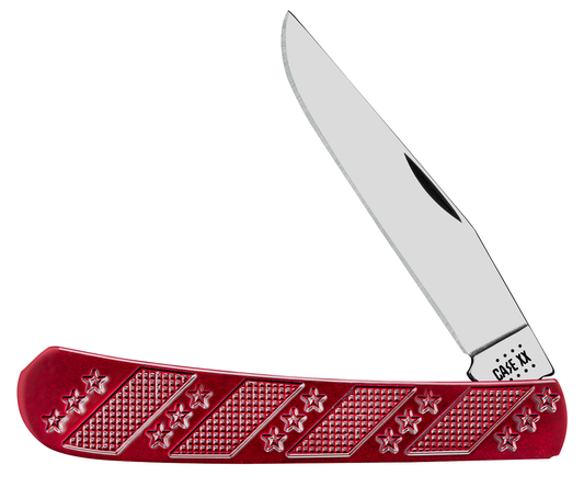 Case XX™ Knives Star Stripes Red Canvas Half Trapper Stainless 10940