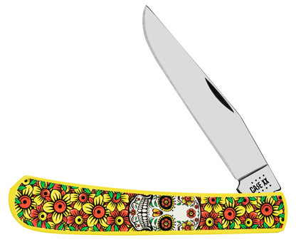 Case XX™ Knives Canvas Series Sugar Skull 10946 Trapper Stainless Pocket Knife