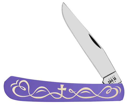 Case XX™ Knives Canvas Series Faith Love Half Trapper 10960 Purple Pocket Knife