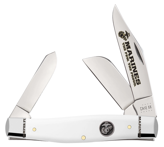 Case XX™ Knives U.S. Marines Large Stockman 13202 Stainless White Pocket Knife