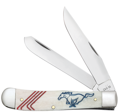 W.R. Case XX Knives Trapper Ford Mustang Natural Bone 14345 Stainless Pocket Knife