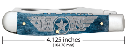 W.R. Case XX Knives U.S. Navy 1775 Trapper Mediterranean Blue Bone 17725 Stainless