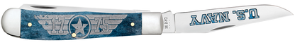 W.R. Case XX Knives U.S. Navy 1775 Trapper Mediterranean Blue Bone 17725 Stainless