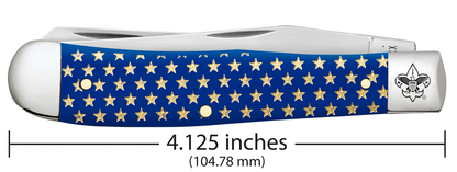 W.R. Case XX Knives Gold Star Boy Scouts Blue Trapper Stainless 18066 Pocket Knife