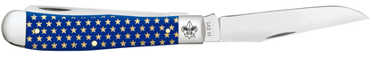 W.R. Case XX Knives Gold Star Boy Scouts Blue Trapper Stainless 18066 Pocket Knife